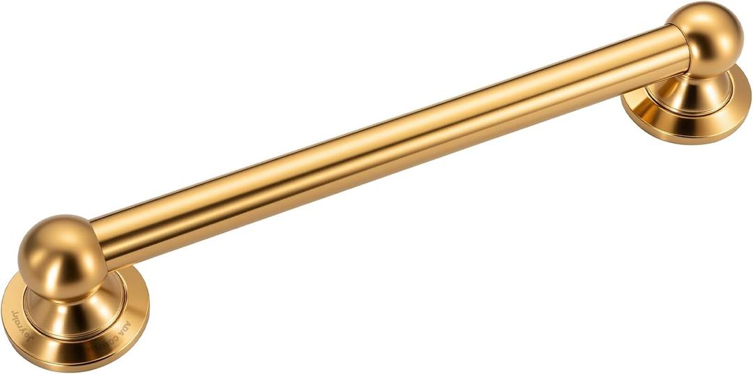Heavy Duty ADA Grab Bar for Seniors - 16/24/32 Inch Stainless Steel with Reinforced Plastic Base, 500lb Capacity Safety Rail (Matte Gold, 16 inch)