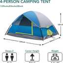 OLIXIS Camping Tent 4 Person, Waterproof Windproof Dome Tent with Rainfly and Multi-Directional Ventilation, Quick Instant Tents Setup for Family Outdoor, Backpacking, Hiking