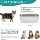 IKITCHEN Stainless Steel Cat Litter Box, Large Metal Litter Box for Cats, Never Absorbs Odors,Stain Free, Rustproof, Non Stick Smooth Surface, Anti-Slip Rubber Bottom, 23.5" L x 15.5" W x 8" H