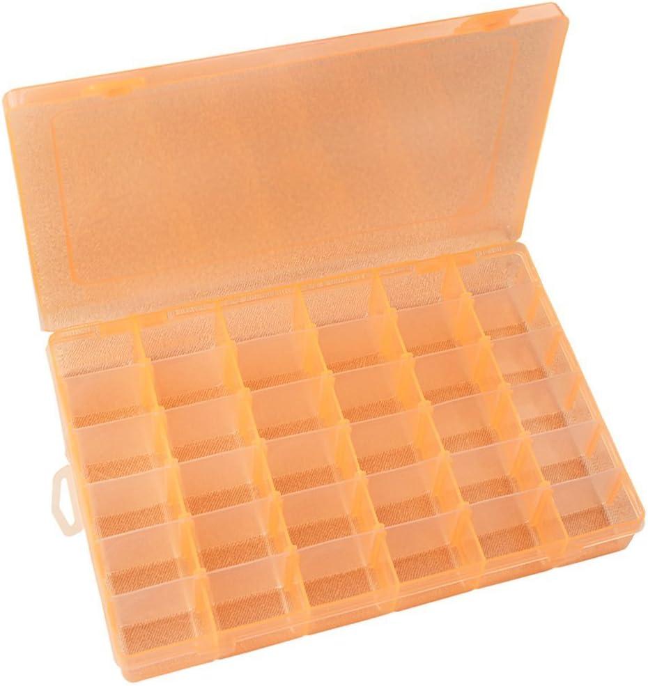 Magik 36 Grid Box Storage Organizer Case Container Display Collection with Adjustable Divider Big (1 Pack, Orange)