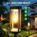 4 Pack Tall Solar Pathway Lights Outdoor, Bright Solar Powered Garden Lights Waterproof, Auto On/Off, Up to 15Hrs Outdoor Light for Path Yard Walkway Driveway Patio Lawn Decor Landscape