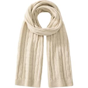 Passionbility Winter Scarf for Women Warm Winter Knit Scarf Cable Chunky Soft Scarves for Cold Weather (Beige)