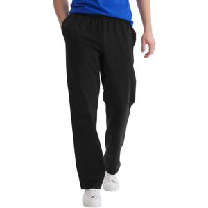 Hanes Men's Essentials Jersey Sweatpants, Cotton Lounge Pants with Pockets for Men (Large, Black)