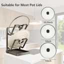 Pot Lid Holder While Cooking, Kitchen Pot Lid Storage Rack for stove top, Pots Storage Stand, Thickened Metal Alloy Multifunctional Kitchen Pot Lid Organizer for CountertopGray