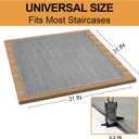 Stair Treads Carpet for Wooden Steps, Non Slip Landing Mat Rug Whit Rubber Backing, Polyester Soft Stairs Resistant Indoor Skid Runner Safety Rugs for Family, Absorbent Washable 31" x 31" Gray (2'7" x 2'7" (Oblong), Gray-dense Knitting)