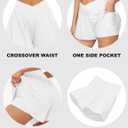 FireSwan Crossover Athletic Shorts for Women 2 in 1 Flowy Running Shorts with Pockets Spandex Butterfly Workout Tennis Skorts (White), M