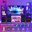 LED TV Stand Entertainment Center Bookshelf Combo with Charging Station, 30"L x 15"W x 11"H