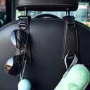 2 Pack Headrest Hooks for Car, Car Purse Hook,Seat Back Organizers,Leather Car Bag Purse Holder with Double Metal Hooks for Handbags, Grocery Bags, Bottles, Phones