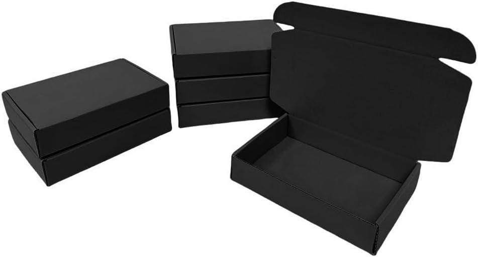 100 Pack 4.1x3x1.2 in Black Mini Shipping Boxes | Corrugated cardboard mini mailer boxes. Ideal for small biz shipping, holiday gifts, crafts & packaging