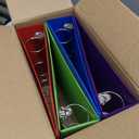 Amazon Basics 3 Ring Binder, 2 inch Round Rings, Holds 375 Sheets, Two Interior Pockets, Assorted Colors, 4-Pack