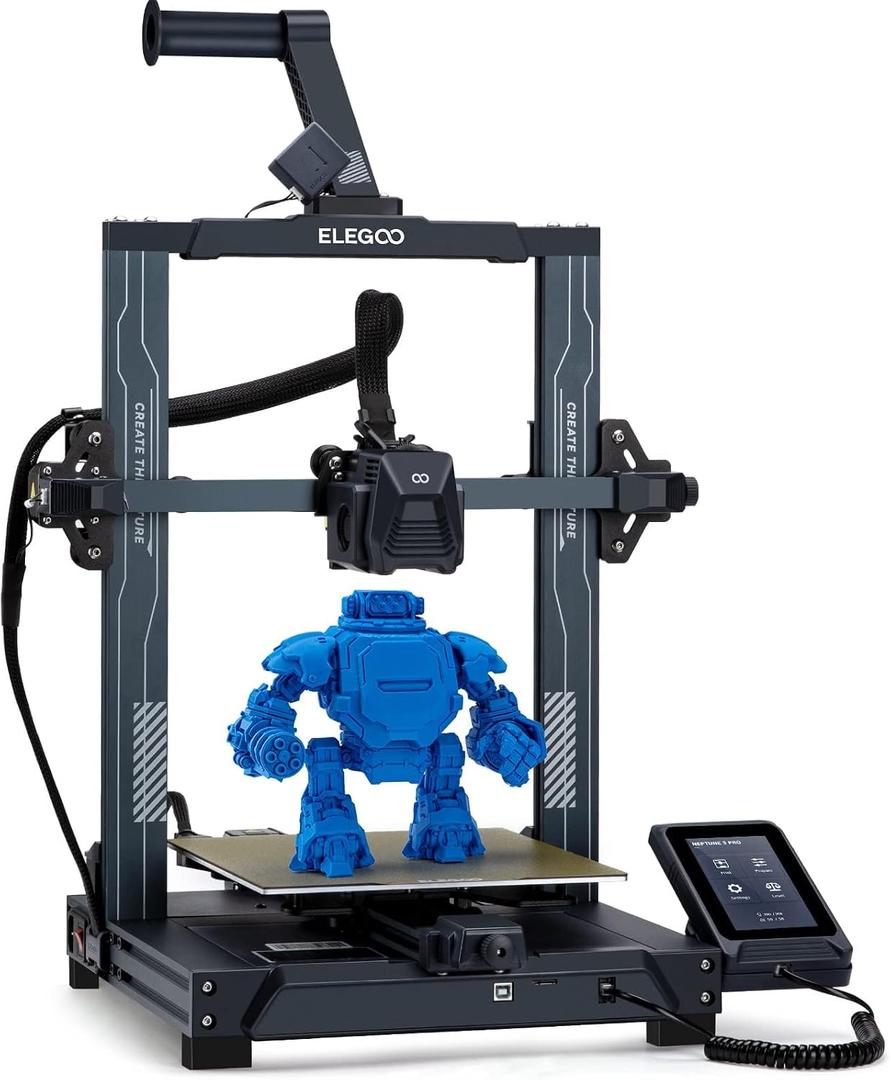 ELEGOO Neptune 3 Pro 3D Printer, Quick Assembly with Auto Leveling, Direct Drive Extruder, PEI Flexible Platform and Removable Touchscreen, 8.85x8.85x11 inch Printing Siz