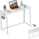 WOHOMO Folding Desk, Small Writing Desk 39.4", Space-Saving Foldable Laptop Table Writing Workstation for Home Office, Easy Assembly, White (Large Size:39.4 x 15.7)