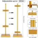 Tabletop Easel Stand, Adjustable Picture Frame Stand for Display Up to 25 H, Gold Metal Picture Frame Holder, Suitable for Displaying Photos, Artwork, and Canvases (Gold)