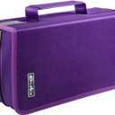 CD/DVD Storage Holder - 128 Capacity CD/DVD Case Wallet, Portable Organizer for Home & Travel (Black, Purple)