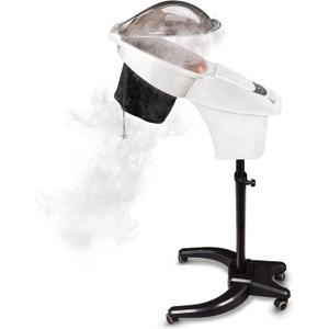 Hair Steamer Hair Mister Hooded Ozone O3 Micro Mist Hair Care Professional Machine White UV Protect Paint Unit Barber Shop Red Blue Light Black Natural Hair Deep Conditioning Wheel Base ET1408BM