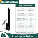40 Inch Stroke Linear Actuator 12V Heavy Duty 440lbs/2000N IP65 Waterproof Electric Actuator Speed 0.31"/sec with Mounting Brackets