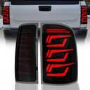 LED Tail Lights for 2007-2013 GMC Sierra 1500 | 2500HD | 3500HD with Start-Up Animation, Dynamic Turn Signals, Brake Light,Reverse Light -SmokedNo Fit 07 Sierra Classic/Dually/Denali