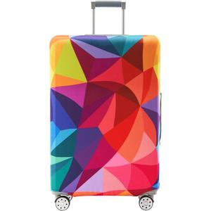 Travelkin Luggage Covers For Suitcase Tsa Approved,Suitcase Cover Protector Fit 18-32 Inch Luggage (Colorful Geometry, S)