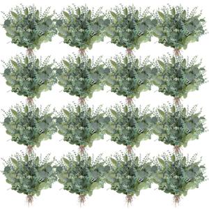 Tigeen 150 Pcs Mixed Eucalyptus Leaves Stems Bulk Silver Dollar Artificial Greenery Leaves Stems Fake Plant Branches for Wedding Bridal Bouquets, Floral Arrangements, Centerpiece, Home Decor (Green)