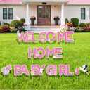 Welcome Home Baby Girl Decorations - Pink Welcome Baby Yard Sign with Stakes 10 Inch Tall Its A Girl Lawn Sign for Gender Reveal Newborn Announcement Outdoor Lawn Garden Yard Decor