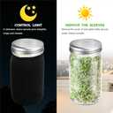 Organic Seed Sprouting Jar Kit 2 32 oz Wide-Mouth Mason Jars with Stainless-Steel Sprouter Lids & Stand, Blackout Sleeves, Drain Tray Grow Broccoli, Alfalfa & Bean Microgreens
