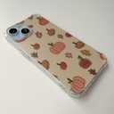 Watercolor Pumpkin Fall Leaves Case Compatible with iPhone 14, Cute Halloween Vibe Case for iPhone 14, Trendy Unique Design TPU Bumper Cover Case