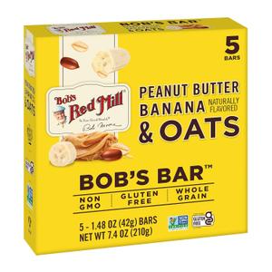 Bob's Red Mill 5pk PB Banana & Oats Bar, 5 bars (Pack of 1) - Non GMO, Gluten Free, Kosher (EXP 12/14/25)