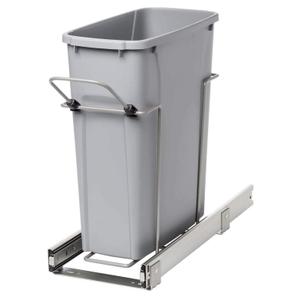 Real Solutions in-Cabinet Pull Out Trash Can, 20-Qt., Bottom-Mount Cabinet Installation, Requires Min 8-in Opening, 20.5 in x 8.5 in x 17.5 in, RS-PSW9-1-20-P, Platinum