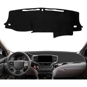 smabee Dashboard Cover Mat for Honda Pilot 2016-2022 & Ridgeline 2017-2026 & Passport 2019-2026 Dash Mat Flannel Sunshade Glare UV Rays Protector Interior Accessories Black