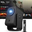 TCL C1 Smart Projector 4K Support, Google TV & Netflix Officially Licensed, WIFI and Bluetooth, Auto Focus Keystone, Native 1080p, Dolby Audio, 285 Portable Mini Projector for Home Theater