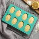 2Pcs 8-Cavity Silicone Easter Egg Molds, Egg Shaped Cake Pop Mold, Baking Supplies for Making Chocolate Jello Candy (Green)