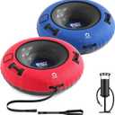 QPAU Snow Tube with Premium Canvas Cover for Kids and Adults, 48'' Inflatable Heavy Duty Snow Tube Made by Thickened Bottom, Sled Winter Outdoor Fun Toys for Children Boys Girls 2Pc