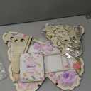 Wenqik 63 Pcs Butterfly Baby Shower Guest Book Alternatives Set Baby Shower Decorations with Photo Frame Sonogram Frame Keepsake 60 Wood Slices Guest Book for Birthday