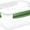 Superio Plastic Food Storage Container with Airtight Lid- 80 Oz, BPA Free, Leakproof, Stackable, Microwave, Dishwasher and Freezer Safe, Green