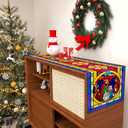 Linen Christmas Nativity Scene Table Runner Oh Holy Night Nacimientos De Navidad Decor Birth of Jesus Christmas Religious Manger Scene Decorations and Supplies 13x72 Inch