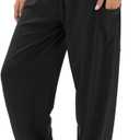 QIANXIZHAN Women's Harem Pants, High Waist Yoga Boho Trousers with Pockets (Black, S)