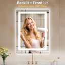 22"x30" LED Bathroom Mirror with Lights, Anti-Fog, Backlit + Front Lit, Dimmable, Led Vanity Mirror for Wall, Lighted Bathroom Mirror, 3 Colors, Shatter-Proof Tempered Glass