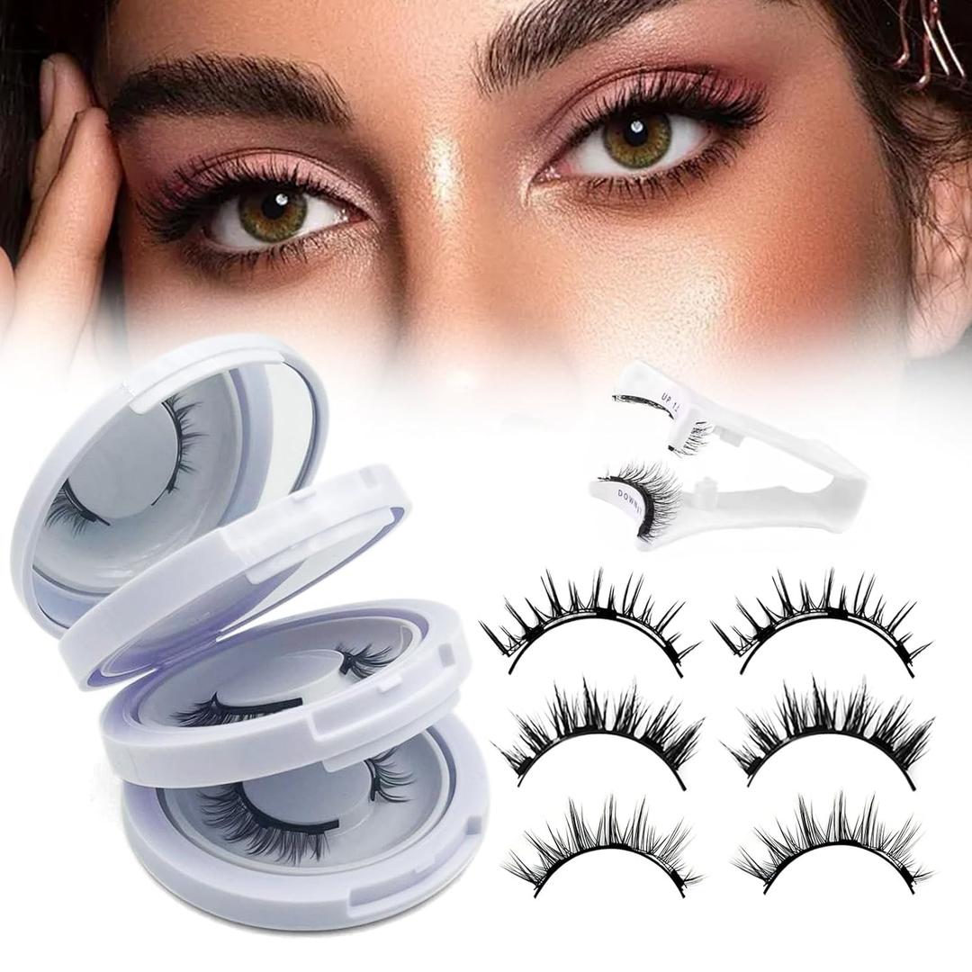 Hunnyfit Magnetic Lashes,2026 New Magnet Eyelashes with Applicator Natural Look,No Glue Needed Reusable Eyelashes Kit for Women Daily Use(02+06+07)