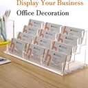 HeZone Business Card Holder Display for Desk, 12 Slot 4 Tier Multiple-Clear Acrylic Business Card Stand Set, Holds Approximately 600 Cards(12 Cell H)