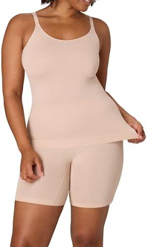 Playtex Women's Cami, Smoothing Seamless Tank Top for Women, Long Length, Moisture-Wicking, Adjustable Straps, Size M
