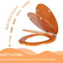 Angel Shield Wood Toilet Seat Elongated with Soft Close,Easy Clean,Quick-Release Hinges(Elongated,Wood)