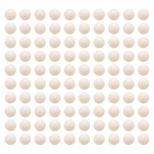 uxcell 100pcs Nylon Bearing Balls 9mm Solid Plastic Balls, G1 Precision Bearing Ball Frosted Surface, White