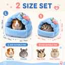 Meow&Woof 2 Pack Small Animal Beds - Cozy Hamster Hideout, Washable Guinea Pig & Hedgehog House, Blue Hideaway for Sugar Glider, Chinchilla, and Rats.