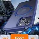 360 Rotatable Magnetic Stand for iPhone 15 Case Compatible with Mag-Safe 16FT Military Drop Protection, Anti-Scratch/Fingerprint Shockproof iPhone 15 Phone Case(Matte-Blue)
