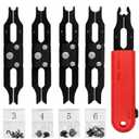 E Clip Tool, E Clips Removal and Installation Assortment Kit Tool Set, Exchangeable 4 Sizes (3/4/5/6mm) Clip Rings Kit & 40Pcs E Clips