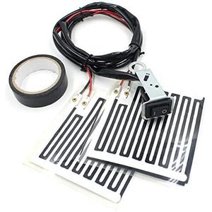 QAZAKY Universal Motorcycle Motorbike ATV Motor Bike Heated Grips Handlebar Heater Hand Warm Grip Inserts Pads Winter Warmer 12V With Switch Heat Thermal Cover Resistant Tape