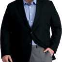 Haggar Men's Active Series Solid Gab Tailored Fit Blazer Suit, Black, 40S