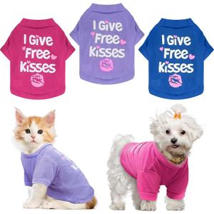 PETCARE 3 Pack Small Dog Shirts Girl Puppy Clothes Cat T Shirt Soft Cotton Short Sleeve Tee Shirts for Small Dogs Girls Chihuahua Yorkie Shih Tzu Pomeranian Thanksgiving Valentines Outfits (L(Fit 10~16 lbs)) PETCARE 3 Pack Small Dog Shirts Girl Puppy Clothes Cat T Shirt Soft Cotton Short Sleeve Tee Shirts for Small Dogs Girls Chihuahua Yorkie Shih Tzu Pomeranian Thanksgiving Valentines Outfits (L(Fit 10~16 lbs))