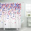 Emvency Shower Curtain, for Bathroom Decor 72" x 72", Falling Blue | Independence Day Stars Waterproof Polyester Fabric Shower Curtains Set with Hooks