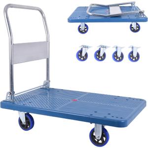 Foldable Push Cart Dolly 660 lbs,Moving Platform Hand Truck,with 360 Swivel Wheels, for Home Garage Workshops, Loading, Storage, Warehouse